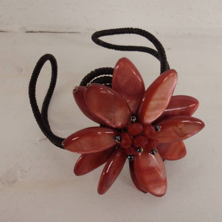 CORAL FLOWER STONE WIRE CUFF BANGLE BR-127 for wholesale by International Duru's