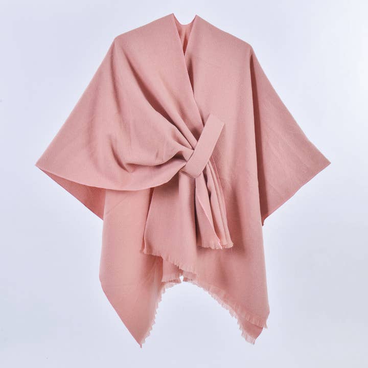 Rosa Clothing - Wholesale Wrap - Women's - Asymmetric Plian Thermal Shawl Ruana