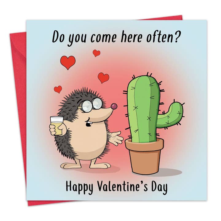 Twizler Ltd - Wholesale Valentine's Day Card - Funny Valentines Day Card - Hedgehog Beer Goggles