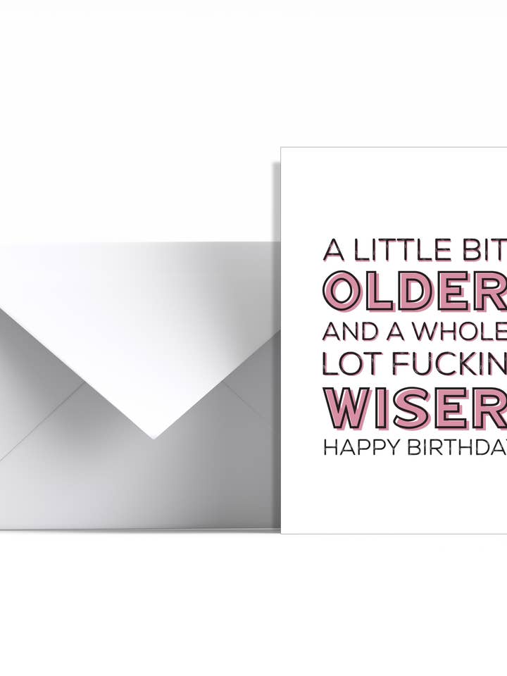 A LITTLE OLDER Birthday, Mini Florist Card, Folded Card for wholesale by Tiramisu Paperie