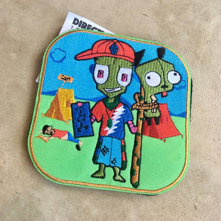 Toppa Pinvader Zim Stash – Toppa da 4" con Gancio & Asola + Termoadesiva per la vendita all'ingrosso da parte di Mushroom Kingdom Pins