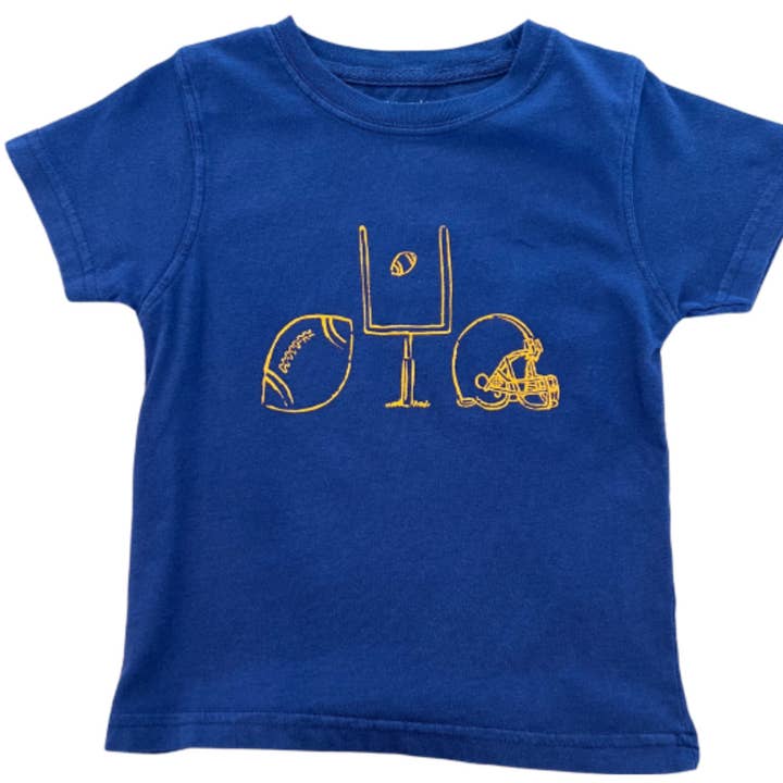 Short-Sleeve Navy/Orange Football Trio for wholesale by Mustard and Ketchup Kids