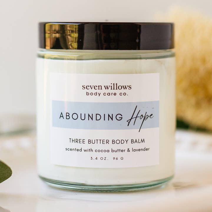 Three Butter Body Balm / Abounding Hope for wholesale by seven willows body care co.