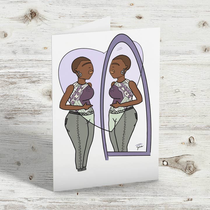 Love Ur Self – Black Girl Greeting Card for wholesale by dakari Moon
