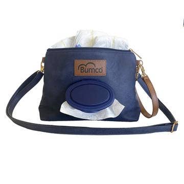 Bumco - Wholesale Diaper Bag - Baby - Bumco Vegan Leather Diaper Clutch - Denim/Navy