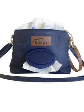 Bumco Vegan Leather Diaper Clutch - Denim/Navy for wholesale by Bumco