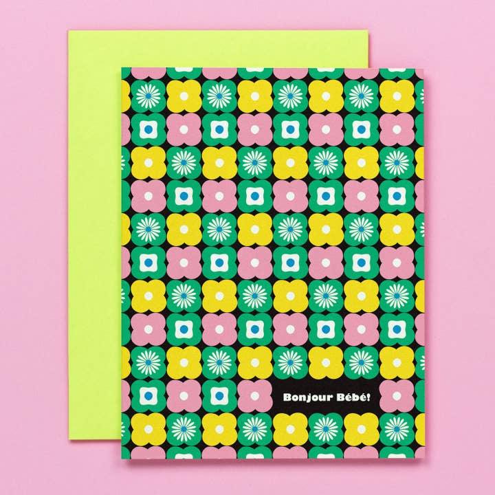 Bonjour Bébe • Padrão Flor Cartão Bebé por atacado de My Darlin'