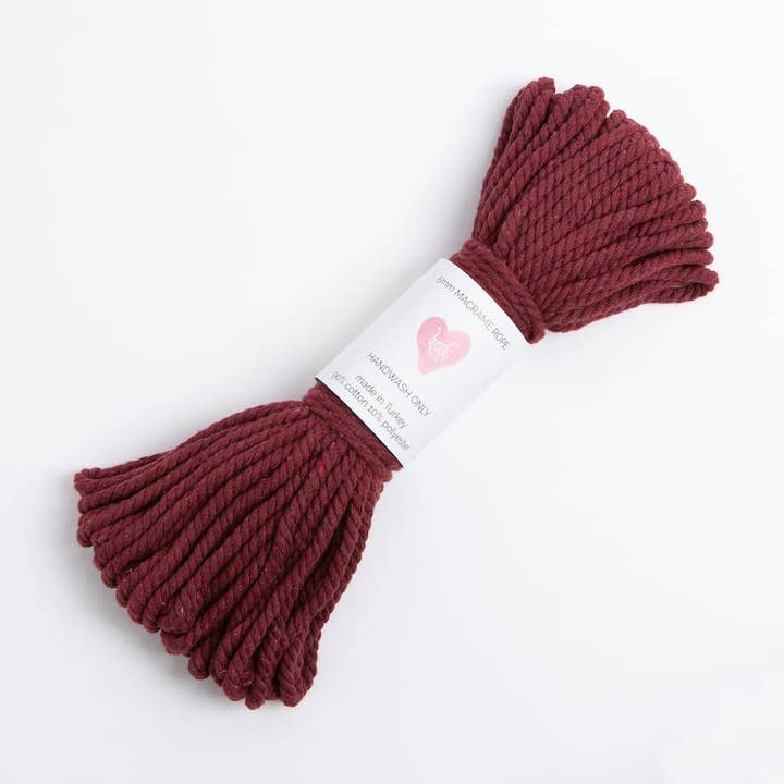 Wool Couture Company – wholesale Hantverkstillbehör – Macrame Cord Rope 5mm i Bourgogne0