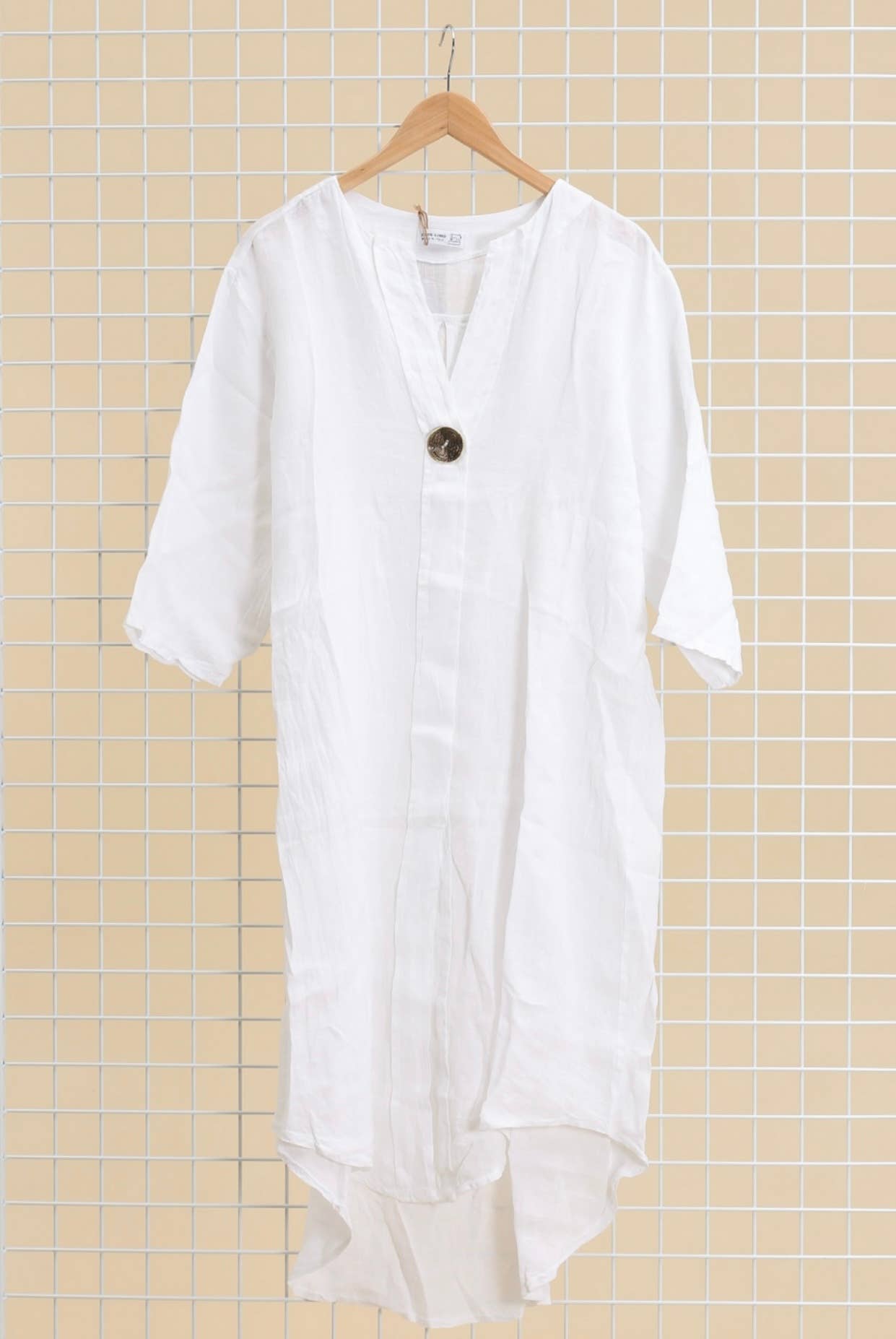 LÉA & LUC - Vente Robe – femme - Robes en 100% Lin avec un bouton REF. 55471