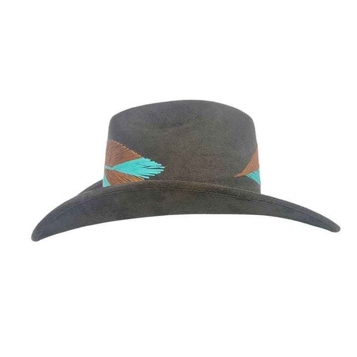 Presley Green Polyester Suede Cowboy Hat for wholesale on Faire2
