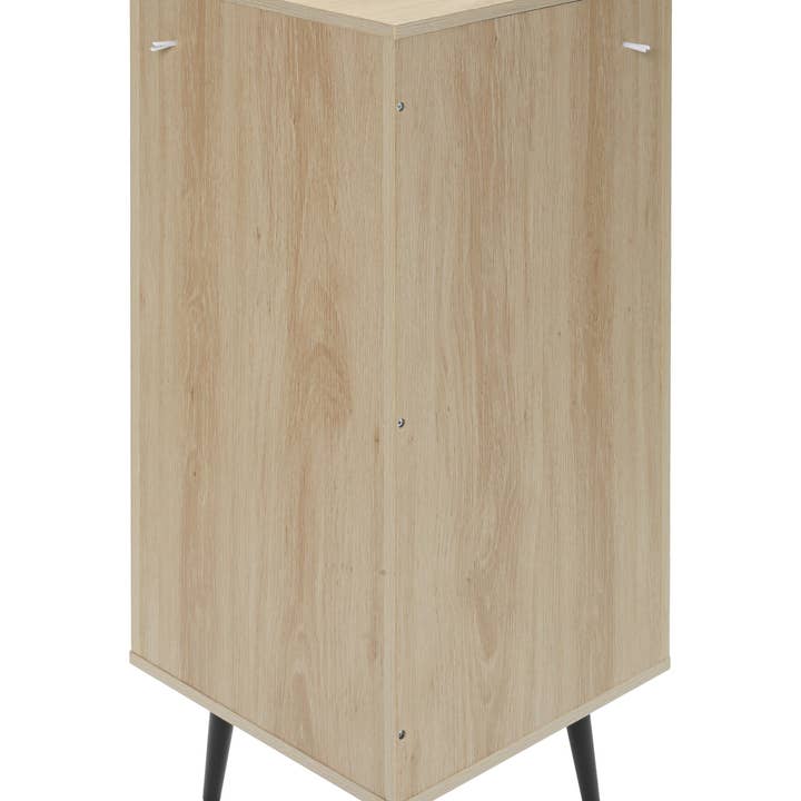 Orange County Decor - Wholesale Cabinet - Corner Cabinet ,Rattan Door,Freestanding Corner Tables For Small Spaces, Corner Shelf Stand For Living Room, Kitchen, Bathroom, Bedroom Natural Particle Board8