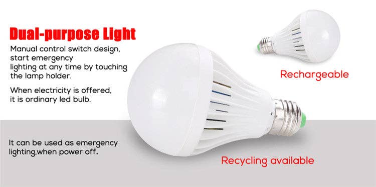 Alltronics (DBA Alltrolite) - Wholesale Light Bulb/Puck - AlltroLite® E27 12W LED Emergency Rechargeable Light Bulb9