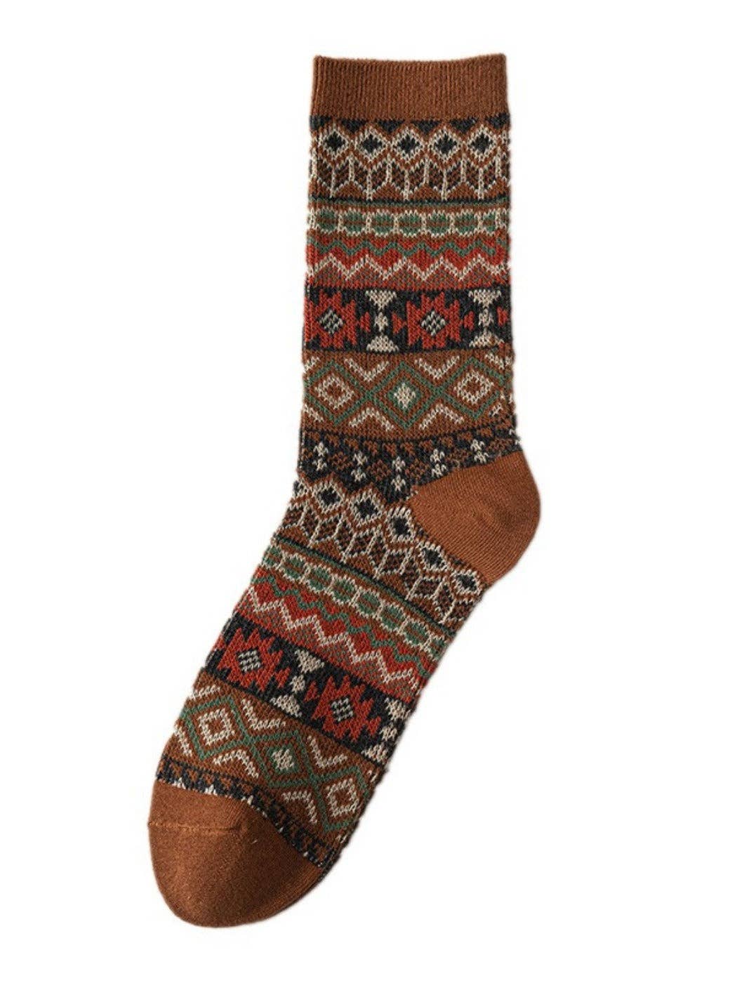 Funkyrel® Atzbranding Limited - Vendita all'ingrosso Calzini - Donna - Rufia - Calze Invernali Boho Retro a Metà Polpaccio3