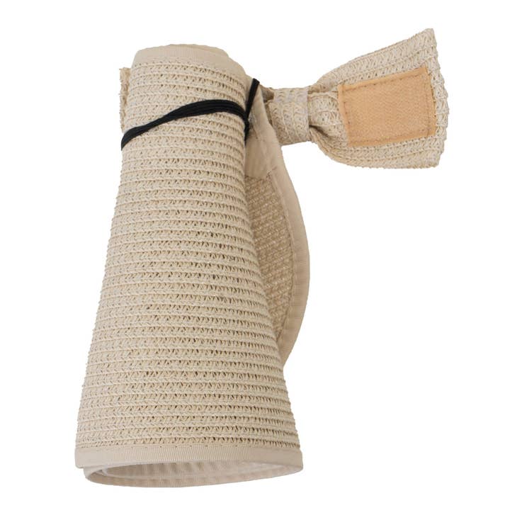 Magid - Wholesale Visor - Women's - Magid Straw Bow Rollup Visor2