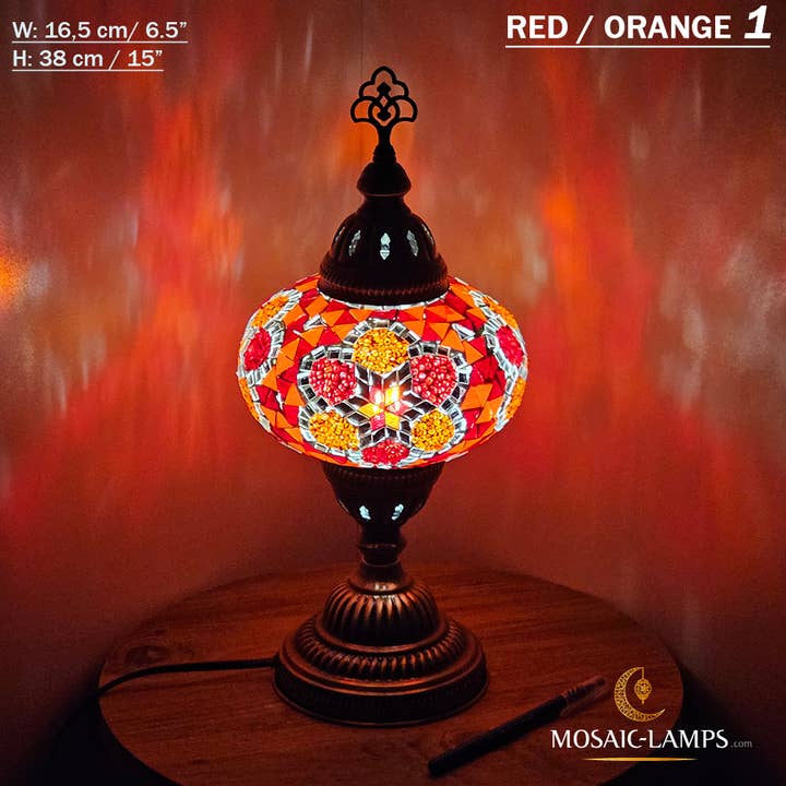 Mosaic Lamps - Wholesale Accent/Desk Lamp - 10+ Colors - Turkish Mosaic Large Globe Table Lamp, Marrakec71