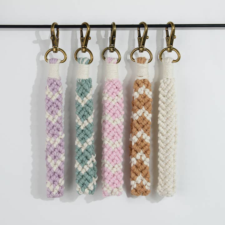 Colorful Macrame Wristlet Keychain for wholesale by SoapElenGlen