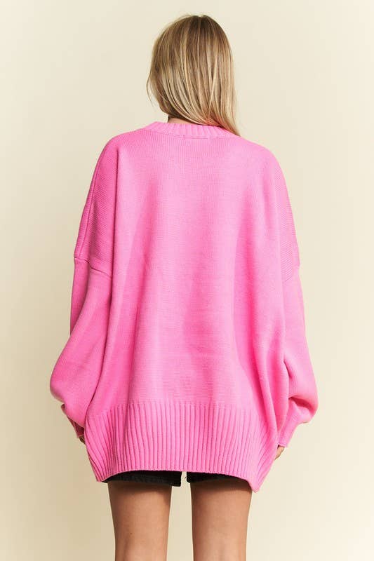 JADE BY JANE - Wholesale Knit Sweater - Women's - OVERSIZED LONG SLEEVE SMILE SWEATER12