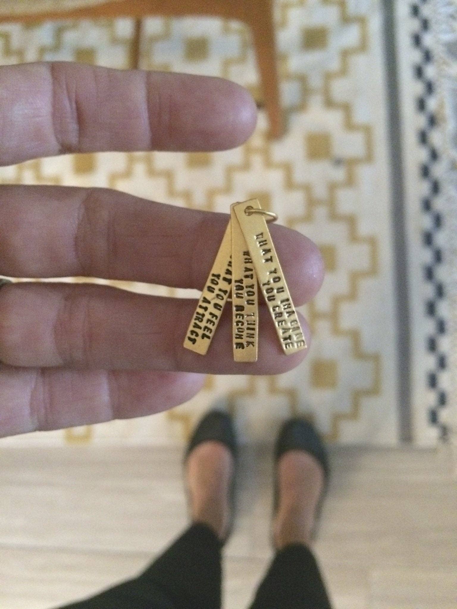 Chocolate and Steel - Wholesale Pendant/Charm Necklace - What you think you become, what you feel you attract, what you imagine you create  -Buddha Quote Necklace3