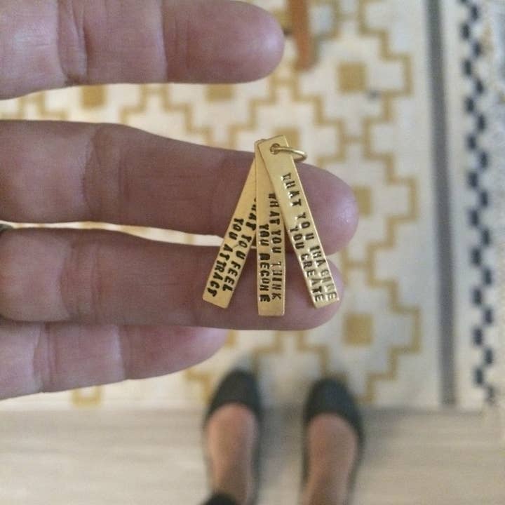 Chocolate and Steel - Wholesale Pendant/Charm Necklace - What you think you become, what you feel you attract, what you imagine you create -Buddha Quote Necklace3