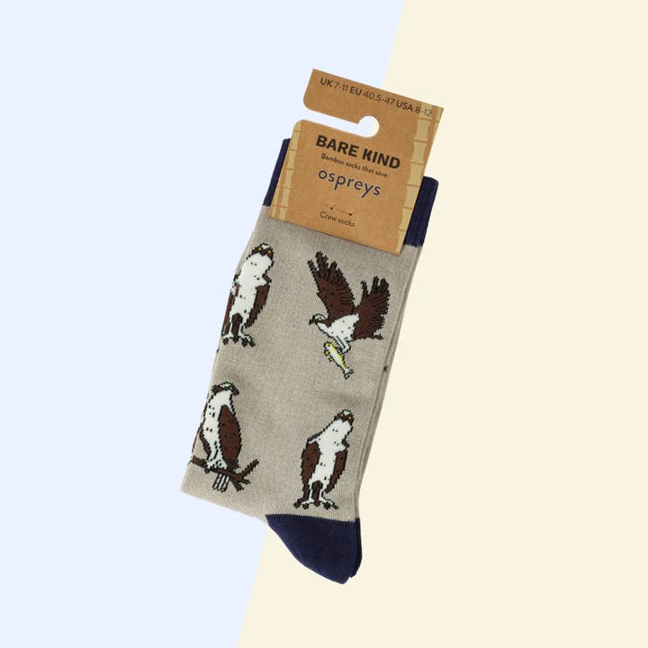Bare Kind Socks – wholesale Socks – Unisex – Osprey Socks | Bamboo Socks | Grey Socks | UK Wildlife1