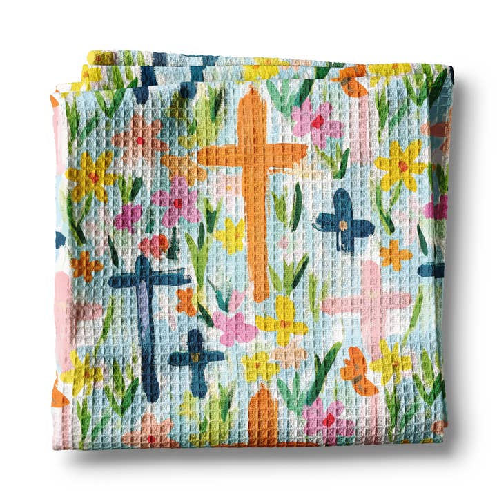 Easter Cross Christian Religious Kitchen Towel Waffle Baking for wholesale by Canary Road