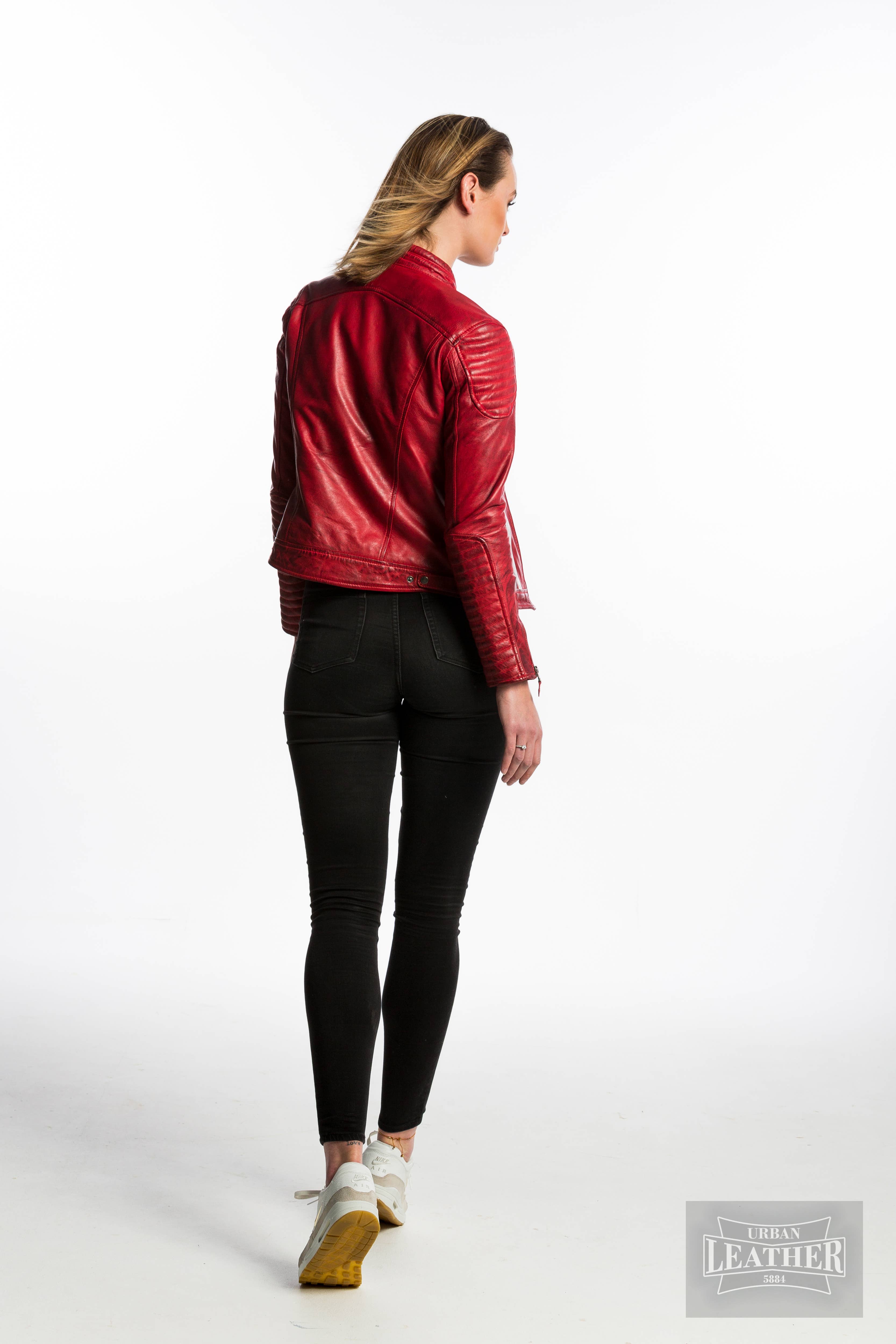 Urban 5884 Amsterdam | Leather jackets - Vente Veste en cuir – femme - URBAN 5884 - Tina - Veste moto femme en cuir noir - S3