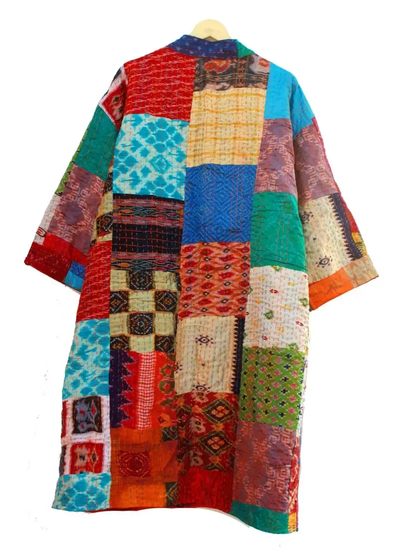 GYPSY STUDIO - Wholesale Kimono - Women's - Kimono Vintage Silk Sari Kantha kimono Robe Gift for lover6