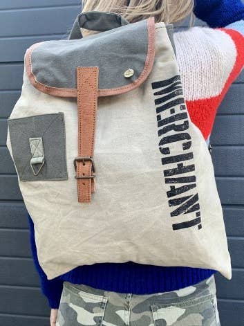 Vintage Rygsæk af Genbrugt Stof MAYA MO13 for engroshandel hos Casa Natura Design SL