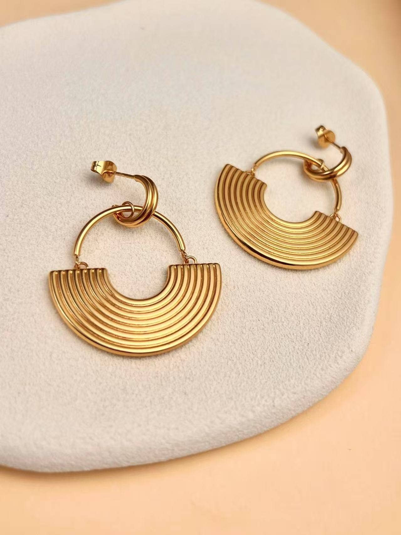 COSMOS - Wholesale Dangle Earrings - Art Deco Golden Arch Earrings1
