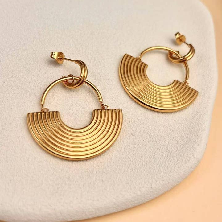 COSMOS - Wholesale Dangle Earrings - Art Deco Golden Arch Earrings1