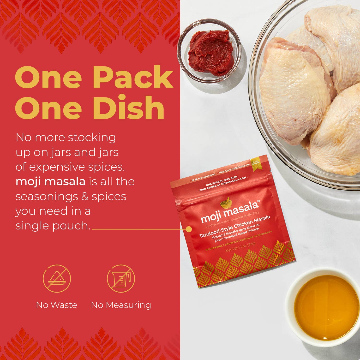 moji masala® Indian Spice Blends - Wholesale Dried Spice Mix - Tandoori-Style Chicken Masala Indian Spice Mix7