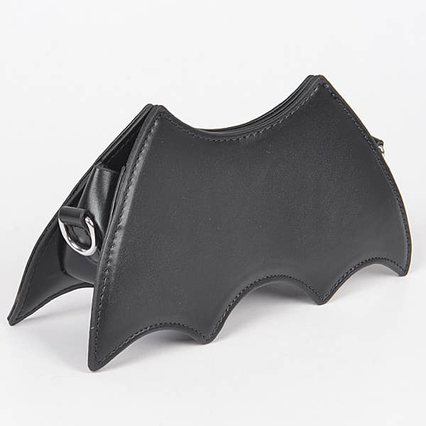 BLACK Halloween Bat Crossbody Bag for wholesale on Faire