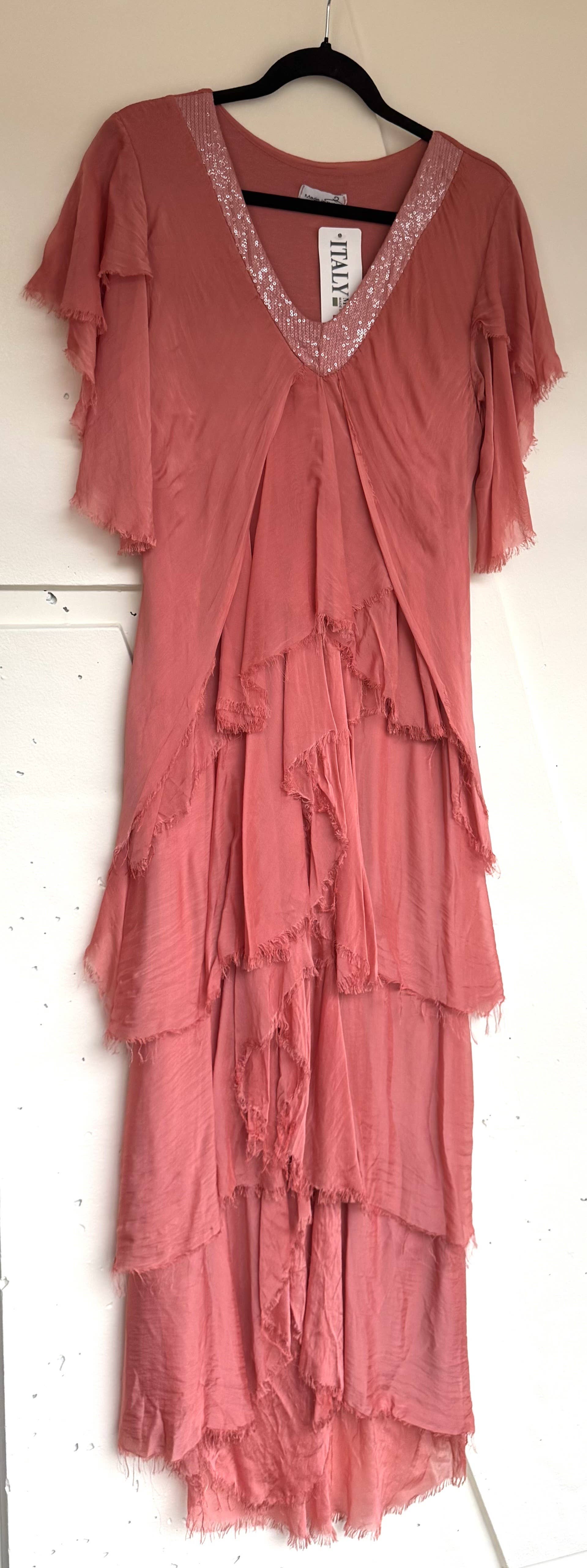 Dance in Paris - Wholesale Dress - Women's - Dress- Silk Maxi with Sequenced V-Neck6