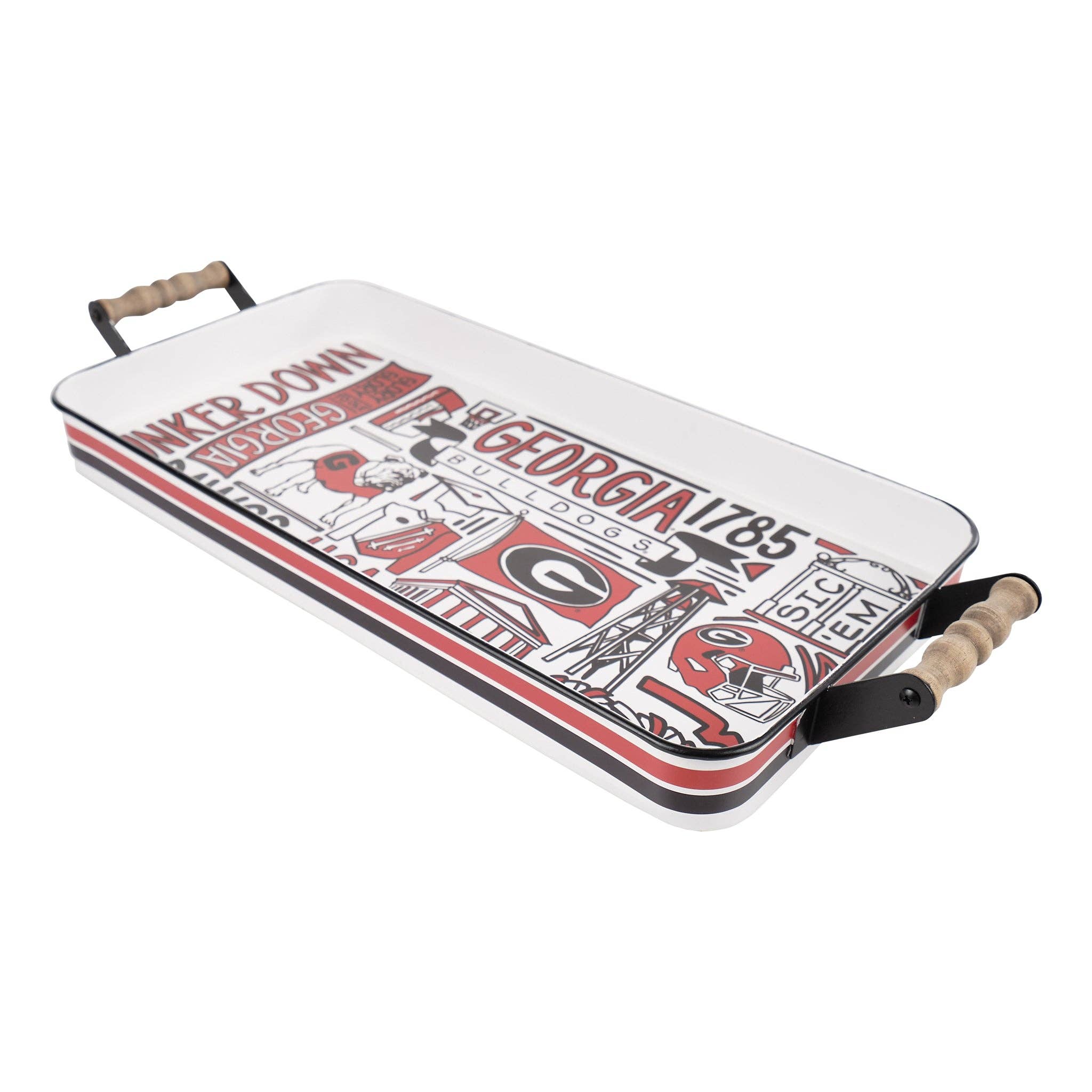 Glory Haus - Wholesale Serving Tray - UGA Collage Enamel Tray1