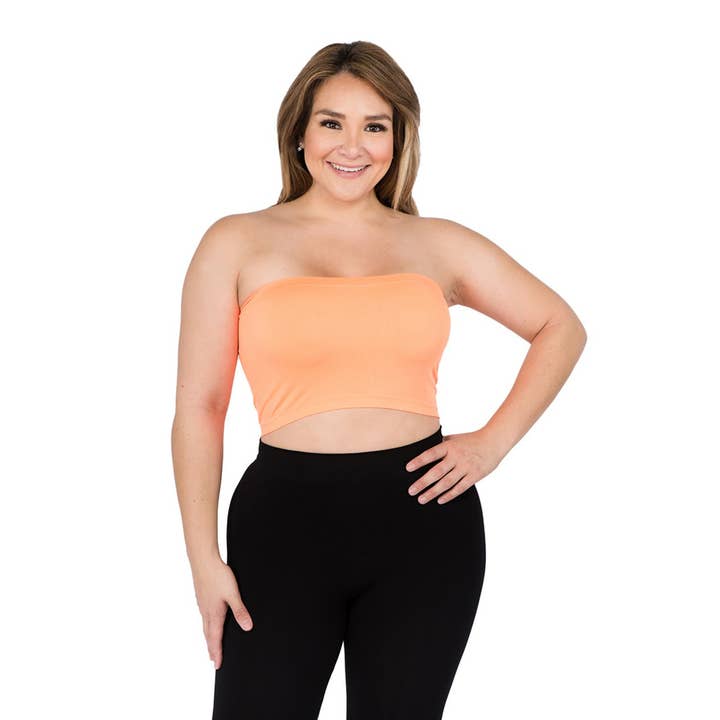 K.Lee Seamless - Wholesale Knit Top - Women's - Bandeau Tube Top Plus