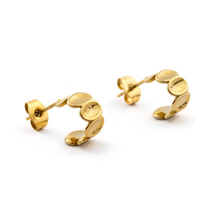 Skipping Stone Post Hoops for wholesale by Bronwen Jewelry