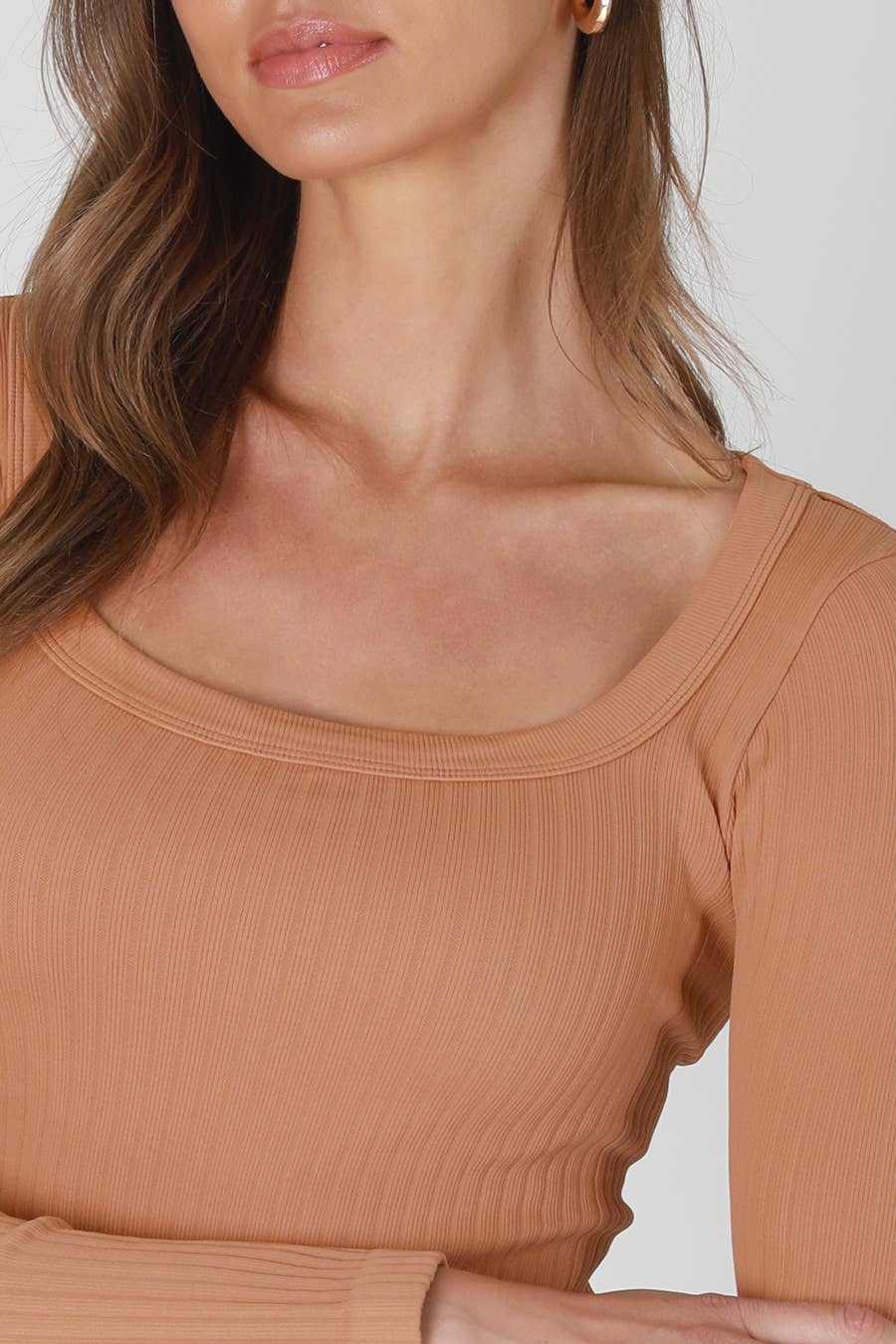 NIKIBIKI - Wholesale Knit Top - Women's - NS8426 - Wide Ribbed Square LS Top7