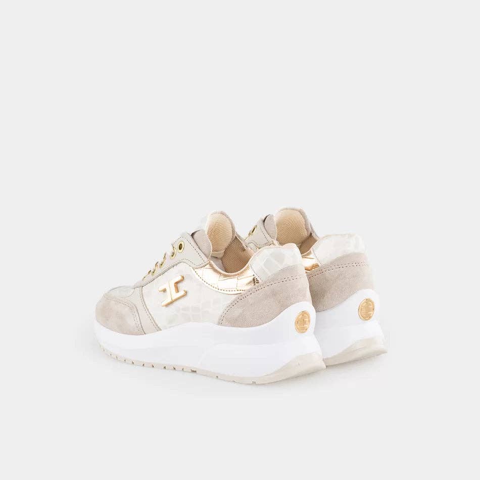 What a Shoes – wholesale Vardagssneakers - Dam – Golden snake sneakers i lack och mocka4