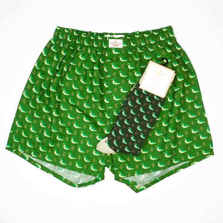The Royal Standard - Wholesale Underwear - Men's - Men's Duck Boxers Hunter Green/Taupe -Asst.