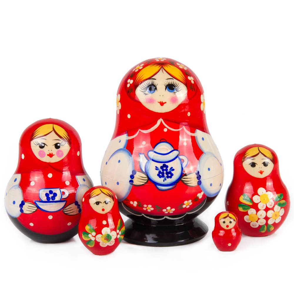 5 unidades muñeca rusa muñeca de madera rusa babuschka