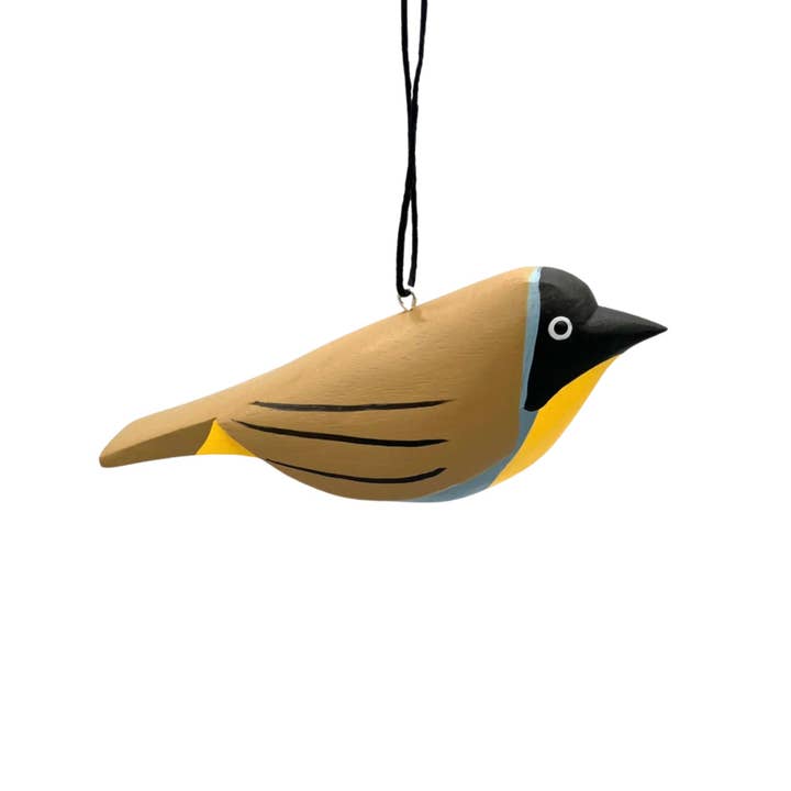 Common Yellowthroat Balsa Ornament for wholesale by Women of the Cloud Forest
