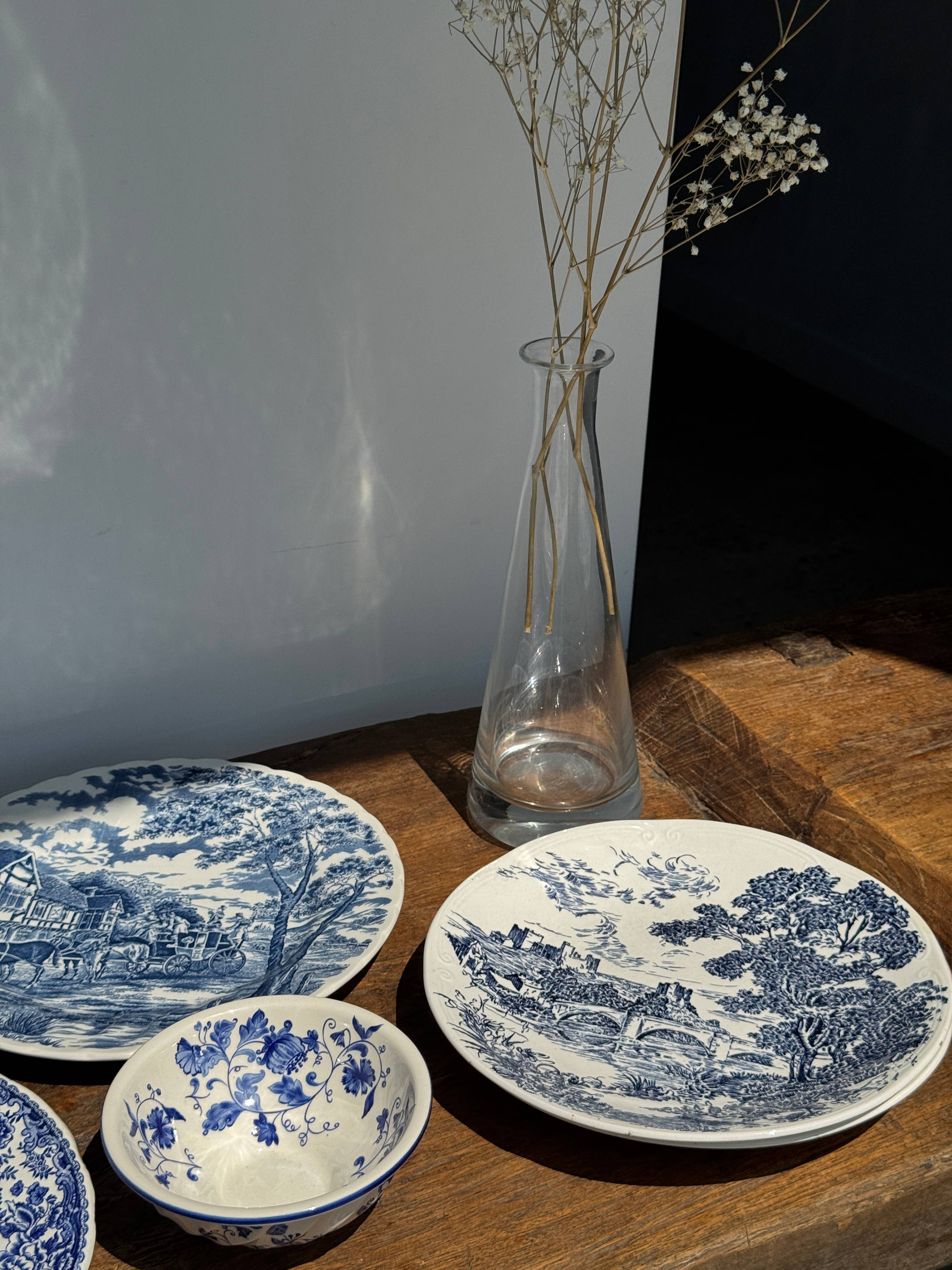 Office Objets - Wholesale Dinner Plate - Set of 2 earthenware plates with blue decoration8