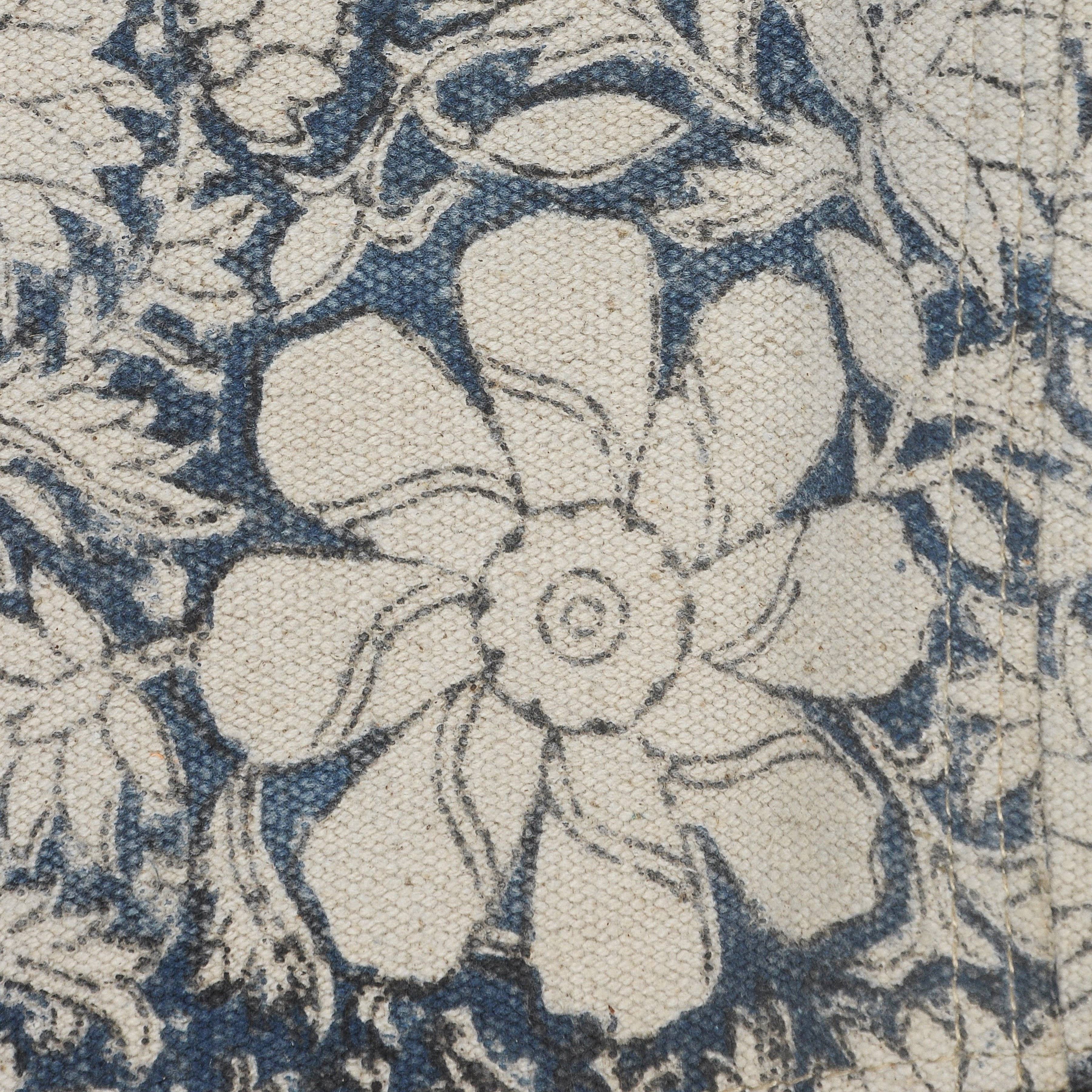 Blue White Brown Floral Canvas and Leather Butterfly Chair for wholesale on Faire1