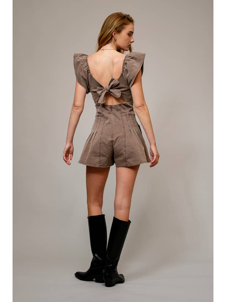 Blue B - Wholesale Romper - Women's - 52112R - Sweetheart Ruffle Sleeve Denim Romper23