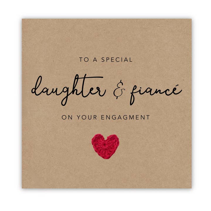 Daughter & Fiancé Engagement Card, Engagement Card for wholesale by Fifi's Handcrafted