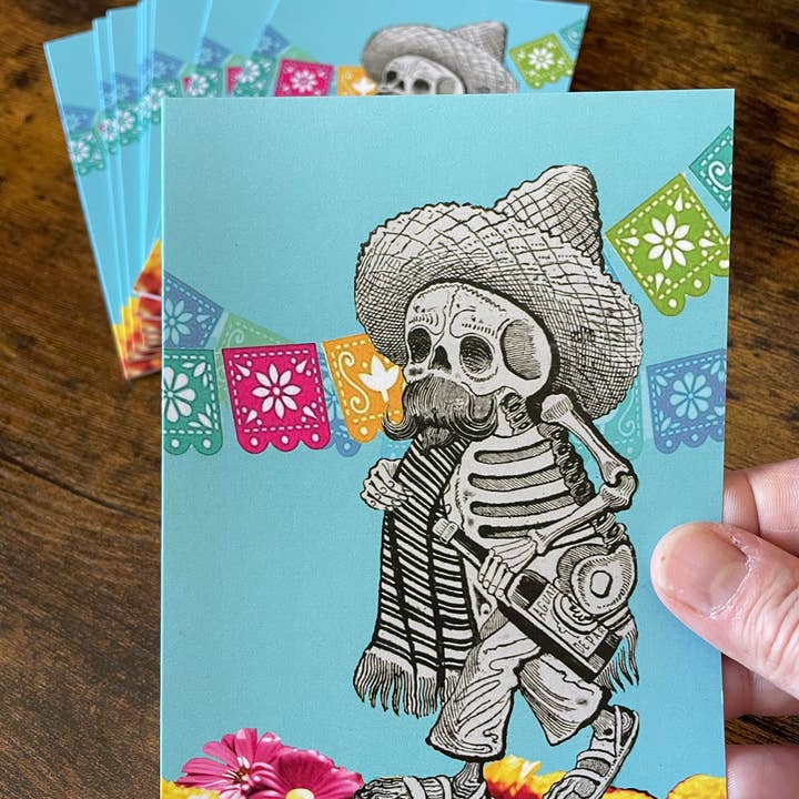 Bumblejack Cards – wholesale Everyday greeting card – Calavera Maderista - All Occasion - Blank Inside Greeting Card2