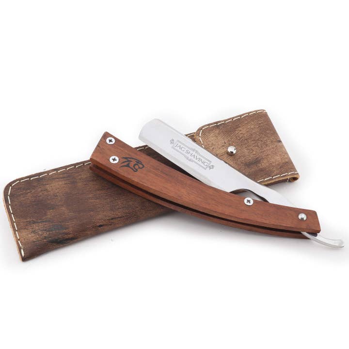 Jag Shaving - Wholesale Razor - JAG's Eco Cut Throat Razor - Leather Pouch