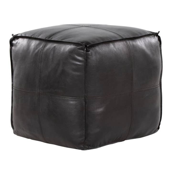 Cobbler Leather Pouf for wholesale by LumiSource and Grandview Gallery
