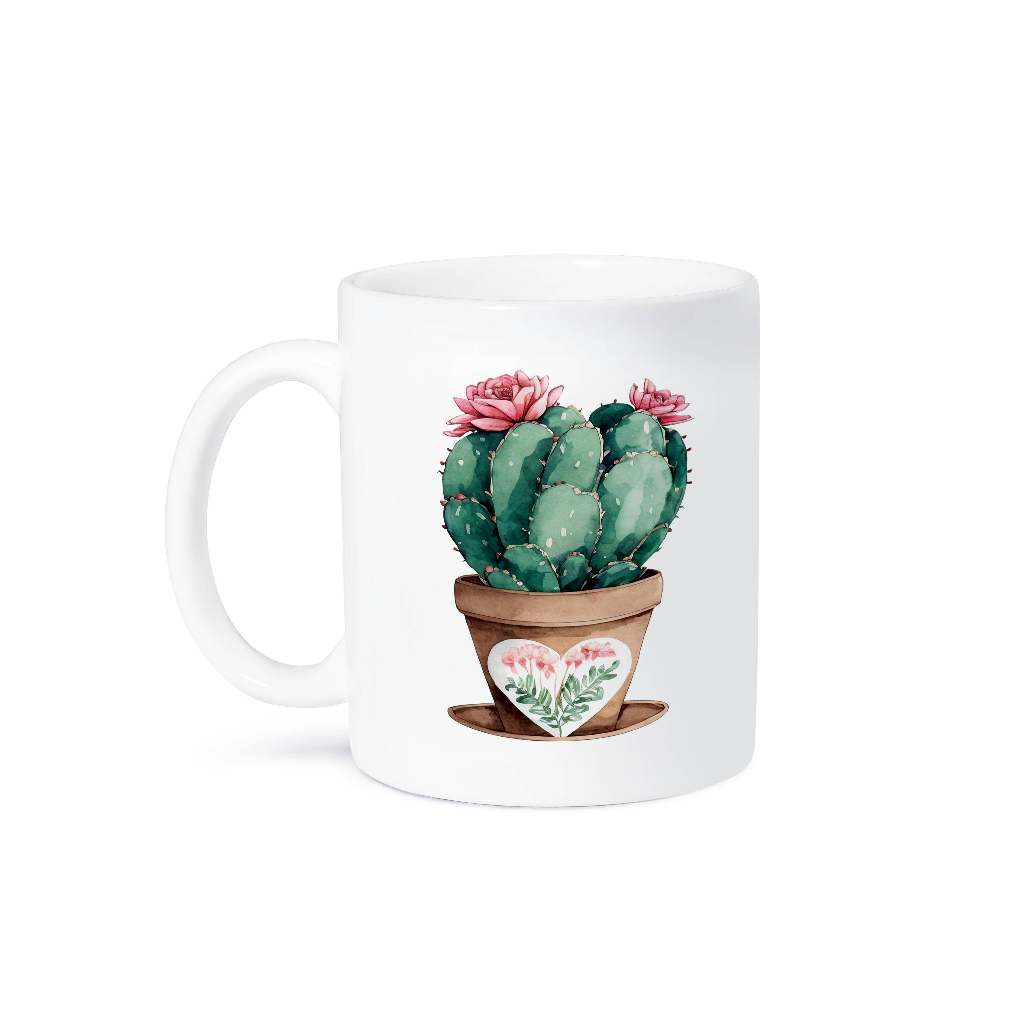 3dRose - Wholesale Coffee Mug - 3dRose, Pretty Pottted Pink Flowering Cactus Illustration, Mug8