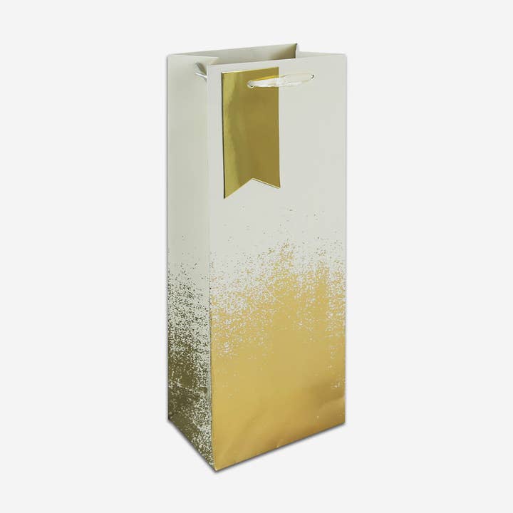 Cream Gold Distressed Bottle Bag for wholesale by Pigment Productions Ltd